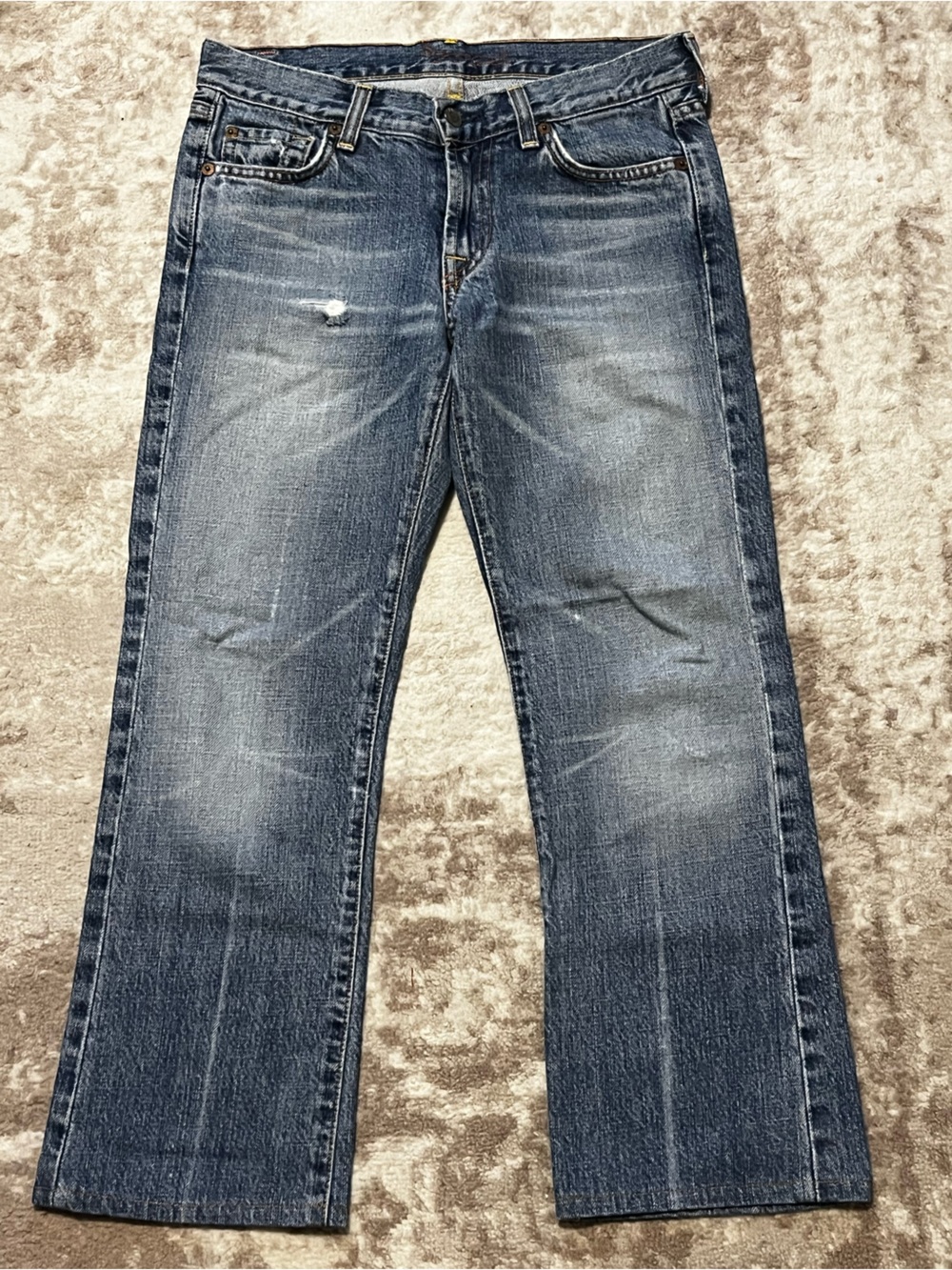 SEVEN7 Vintage 100% Cotton Bootcut Jeans Medium Wash Size 27x24 USA